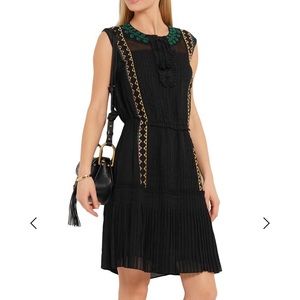 $855 Vanessa Bruno Egypte Embroidered Silk Dress